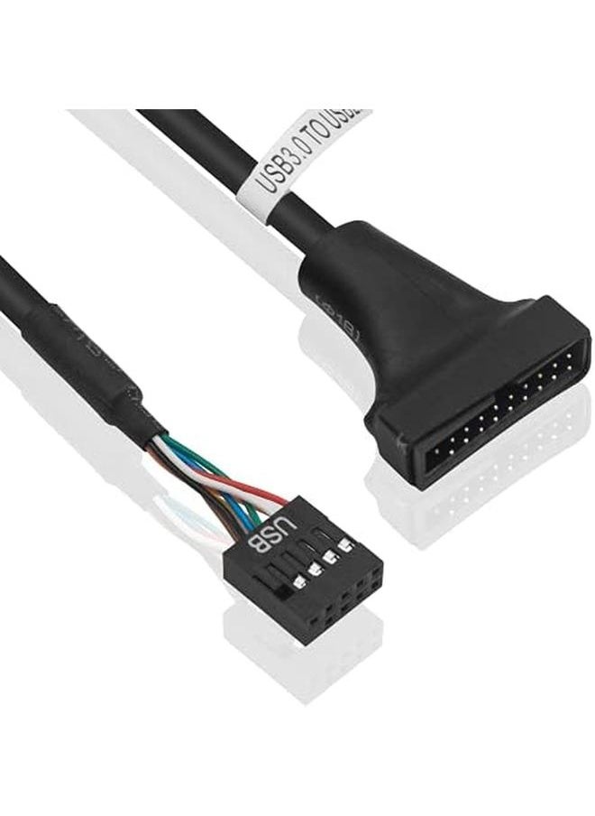 Duttek - Usb 3.0 To Usb 2.0 Adapter Usb 3.0 Header Usb 2.0 Cable 19 Pin Usb 3.0 Male 9 Pin Usb 2.0 Female Motherboard Cable Adapter Converter 50 Cm Pack Of 2 - Image 1