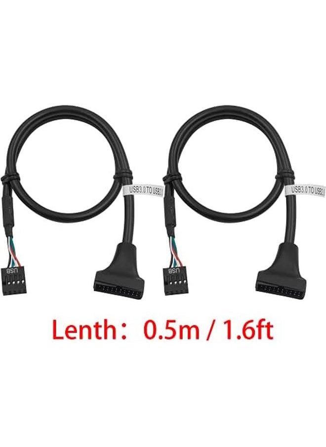 Duttek - Usb 3.0 To Usb 2.0 Adapter Usb 3.0 Header Usb 2.0 Cable 19 Pin Usb 3.0 Male 9 Pin Usb 2.0 Female Motherboard Cable Adapter Converter 50 Cm Pack Of 2 - Image 1