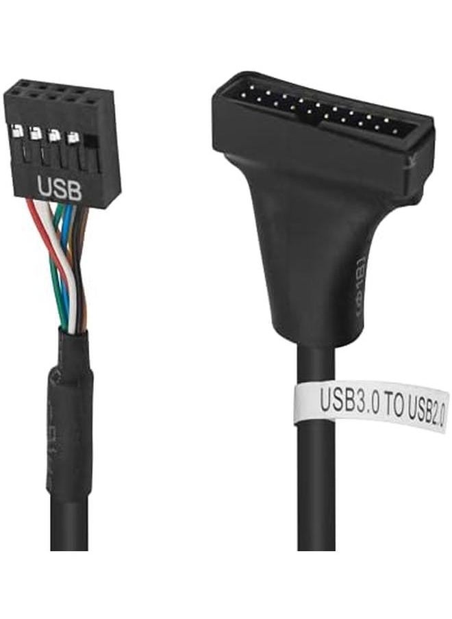 Duttek - Usb 3.0 To Usb 2.0 Adapter Usb 3.0 Header Usb 2.0 Cable 19 Pin Usb 3.0 Male 9 Pin Usb 2.0 Female Motherboard Cable Adapter Converter 50 Cm Pack Of 2 - Image 1