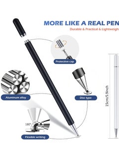 Facehub47 Universal Stylus Pen for Touch Screens  Compatible with iOS and Android devices iPad iPhone Laptop Samsung Phones and Tablets for Drawing and Handwriting BLACK  - Image 2