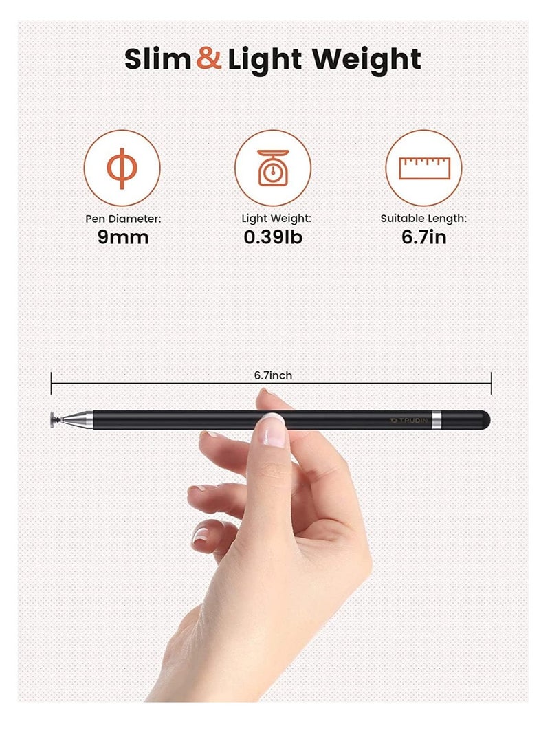 فیس ہب 47 قلم شاشة عالمي لشاشات اللمس متوافق مع أجهزة iOS وAndroid، iPad iPhone، الكمبيوتر المحمول، هواتف Samsung والأجهزة اللوحية للرسم والكتابة اليدوية، أسود - Image 4