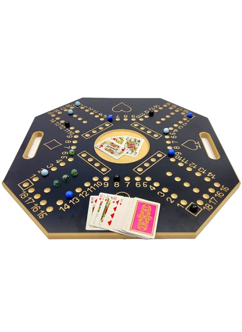 Jackaroo Numbered Jackaroo High Quality 4 Player Board  Game And Card Set With 16pcs Marble-45x45 cm  - Image 2