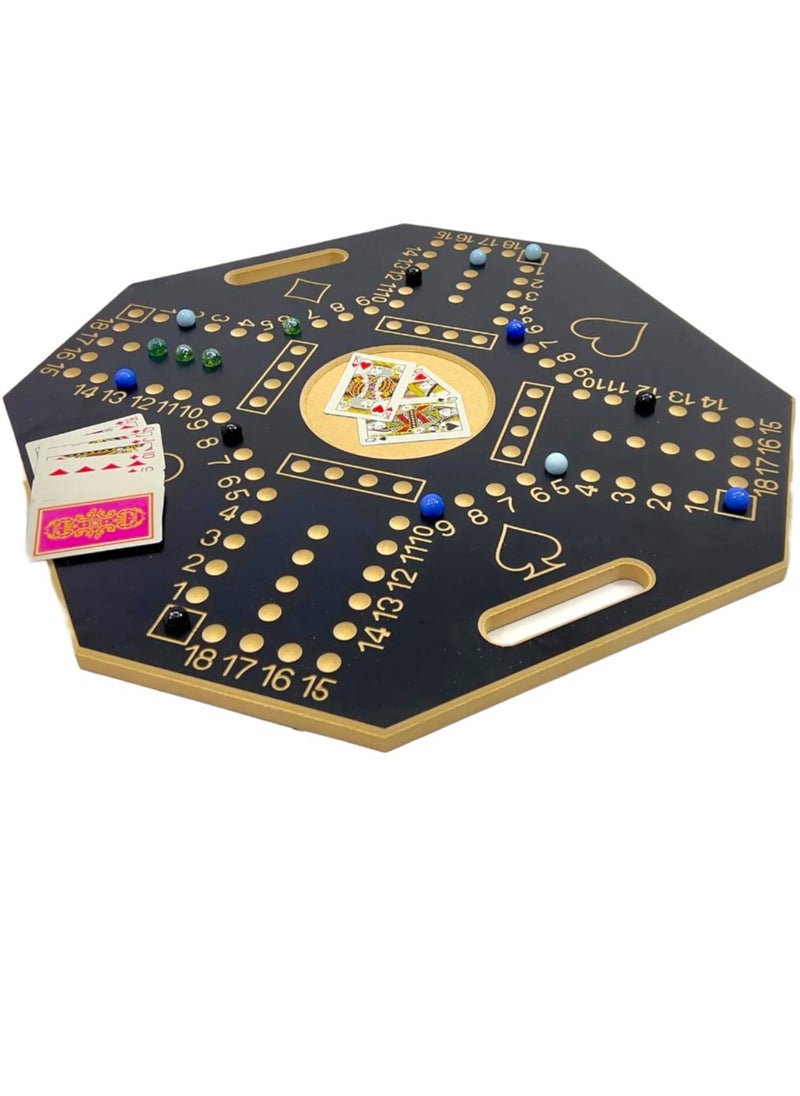 Jackaroo Numbered Jackaroo High Quality 4 Player Board  Game And Card Set With 16pcs Marble-45x45 cm  - Image 4