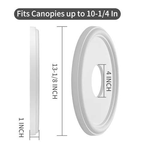 EIFHYT Molded PU Ceiling Medallion for Light Fixtures and Ceiling Fans 131OD x 4ID x 1P Fits Canopies up to 1025 White - Image 3