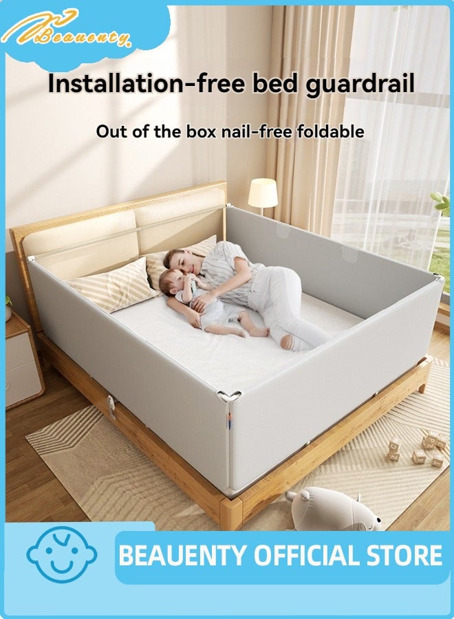 بيوينتي السفر سرير السكك الحديدية للأطفال الصغار, قابلة للطي المحمولة السلامة السكك الحديدية مع أي حفرة, سرير سرير السكك الحديدية القصيرة الحرس للطفل الطفل / كبار السن, الارتفاع قابل للتعديل لسرير الملكة التوأم الملك حجم 1pcs - Image 1