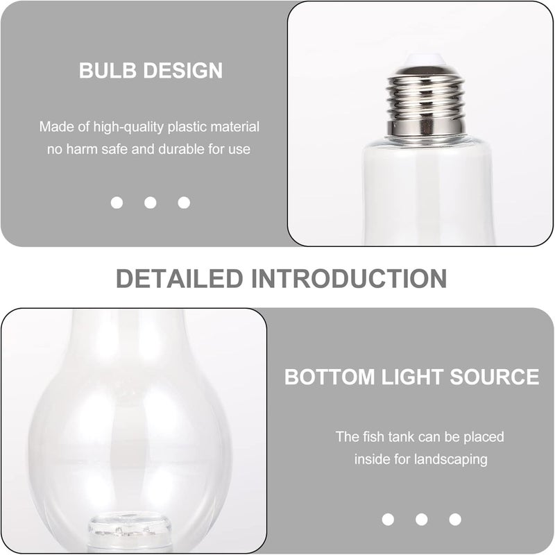 كلاراكو مجموعة واحدة من مصابيح الإضاءة الزجاجية لحوض السمك المكتبي، مزهرية لمبة إضاءة، ديكور سطح المكتب، زجاجة إضاءة للمناظر الطبيعية الدقيقة، زينة للمناظر الطبيعية الدقيقة، حامل تررم، جنية بلاستيكية بيضاء - Image 3