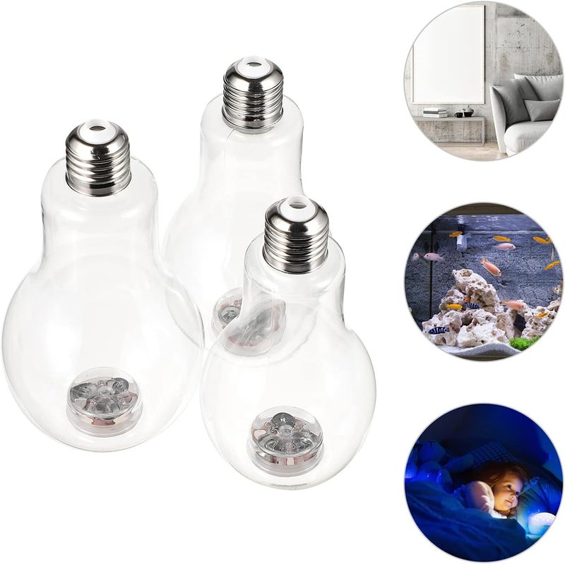 كلاراكو مجموعة واحدة من مصابيح الإضاءة الزجاجية لحوض السمك المكتبي، مزهرية لمبة إضاءة، ديكور سطح المكتب، زجاجة إضاءة للمناظر الطبيعية الدقيقة، زينة للمناظر الطبيعية الدقيقة، حامل تررم، جنية بلاستيكية بيضاء - Image 5