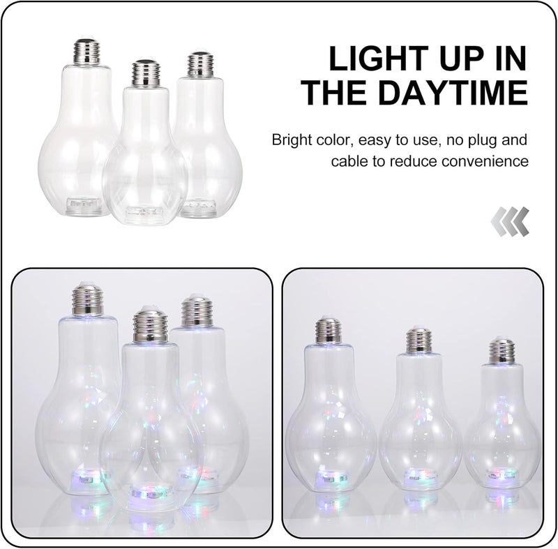 كلاراكو مجموعة واحدة من مصابيح الإضاءة الزجاجية لحوض السمك المكتبي، مزهرية لمبة إضاءة، ديكور سطح المكتب، زجاجة إضاءة للمناظر الطبيعية الدقيقة، زينة للمناظر الطبيعية الدقيقة، حامل تررم، جنية بلاستيكية بيضاء - Image 4