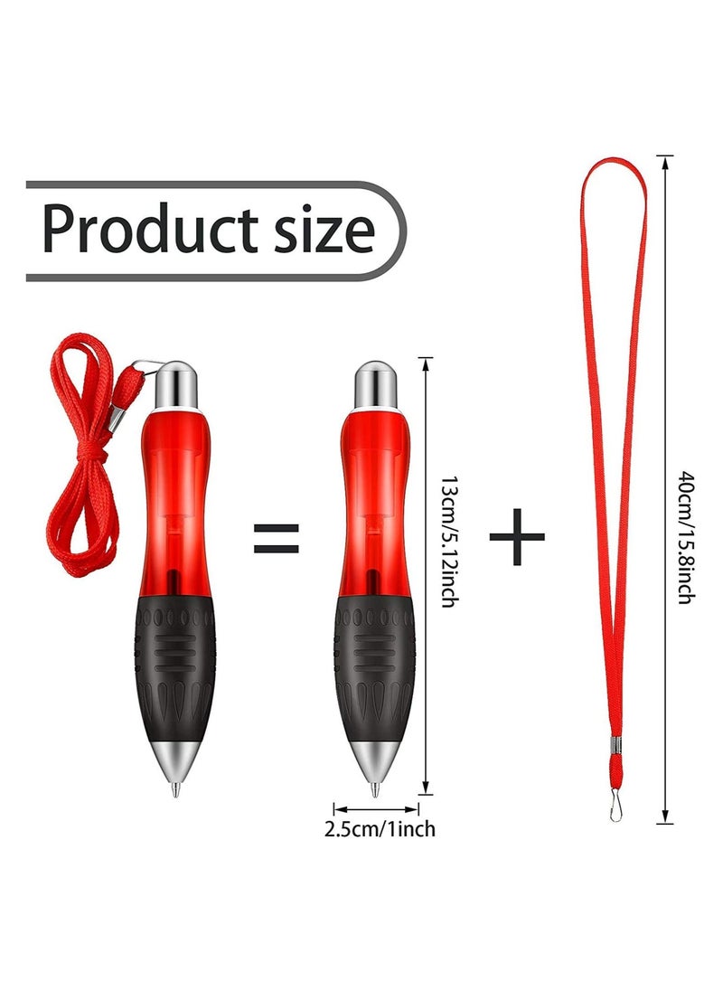 Y&D - 10 Pieces Big Fat Weighted Pens Retractable Ballpoint with Hanging Rope Large Wide Grip Ergonomic for Arthritis and Tremors (Red, Orange, Blue, Green, White) - Image 1