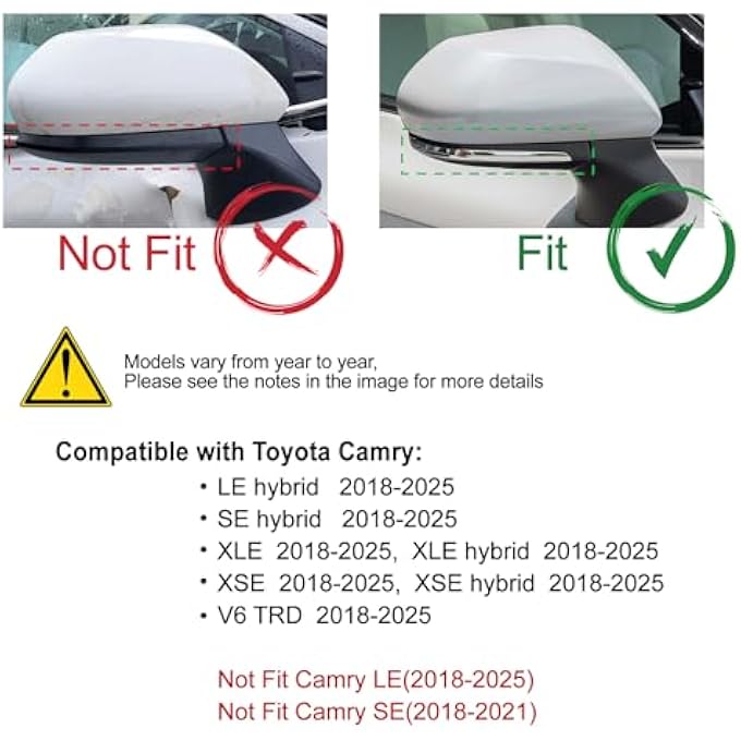 ريحني قطعتان لتويوتا كامري 2023 2022 2021 2020 2019 2018 الإكسسوارات مظهر عدواني غطاء مرآة سيارة أوتوماتيكي أغطية مرآة خلفية أغطية واقية مرآة خلفية قوالب الباب على الجانب الزخرفي الخارجي الزخرفة بأسلوب ألياف الكربون - Image 3