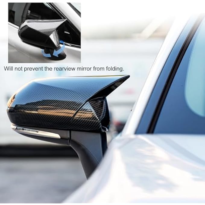 ريحني قطعتان لتويوتا كامري 2023 2022 2021 2020 2019 2018 الإكسسوارات مظهر عدواني غطاء مرآة سيارة أوتوماتيكي أغطية مرآة خلفية أغطية واقية مرآة خلفية قوالب الباب على الجانب الزخرفي الخارجي الزخرفة بأسلوب ألياف الكربون - Image 5