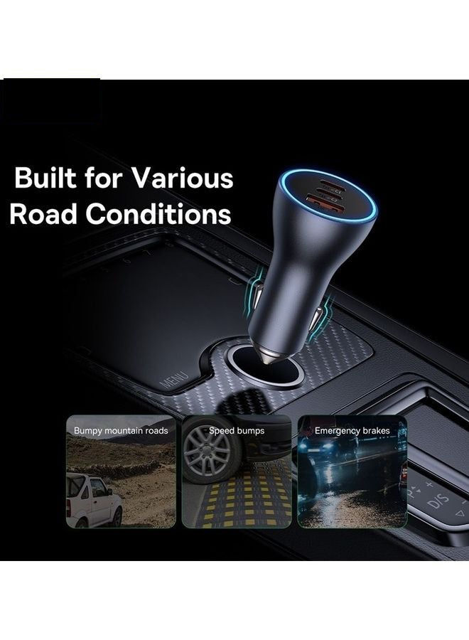 65W Fast Car USB Charger Adapter 3 Ports Car Mobile Phone Fast Charging Socket Plug with PD USB C Port & Quick Charge 3.0 Compatible with iPhone 14 Pro Max/ iPad Pro - Image 4