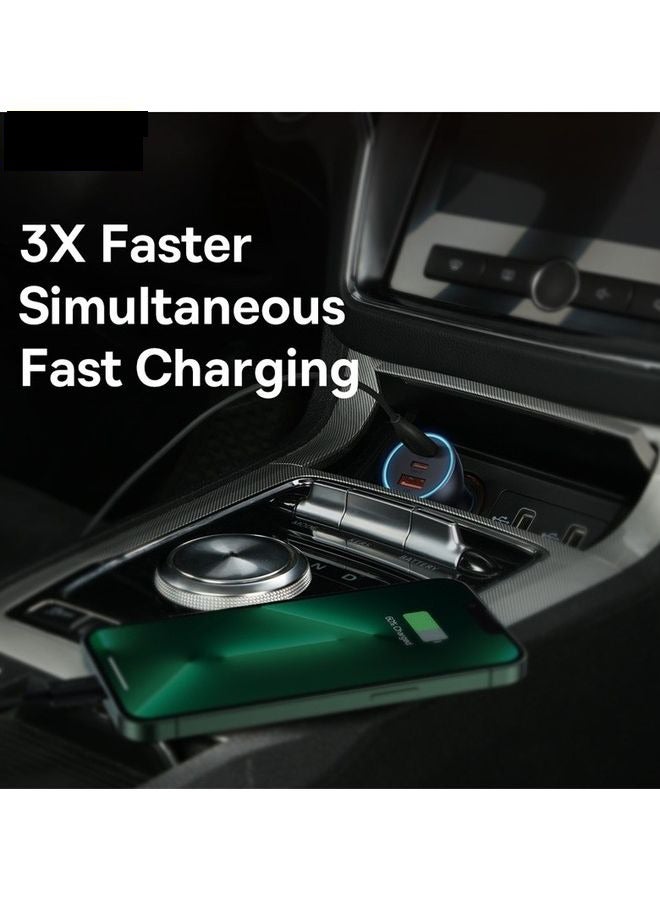 65W Fast Car USB Charger Adapter 3 Ports Car Mobile Phone Fast Charging Socket Plug with PD USB C Port & Quick Charge 3.0 Compatible with iPhone 14 Pro Max/ iPad Pro - Image 5