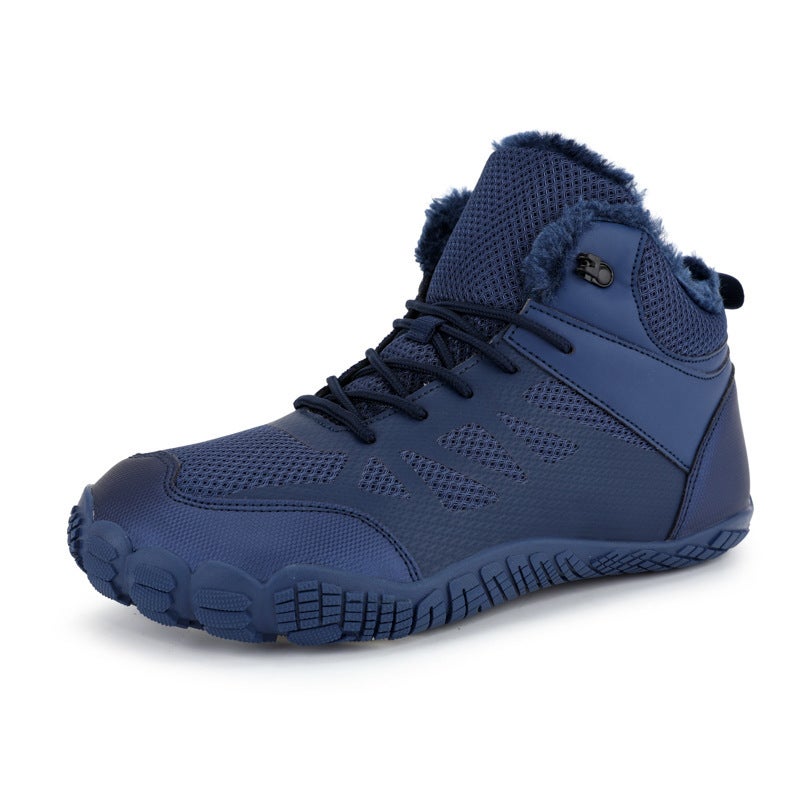 Winter Outdoor Breathable Five-Finger Couple Style Fleece-Lined Cotton Shoes Lightweight Warm Hiking Snow Boots - Image 2