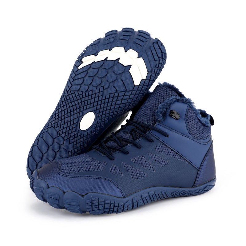 Winter Outdoor Breathable Five-Finger Couple Style Fleece-Lined Cotton Shoes Lightweight Warm Hiking Snow Boots - Image 3