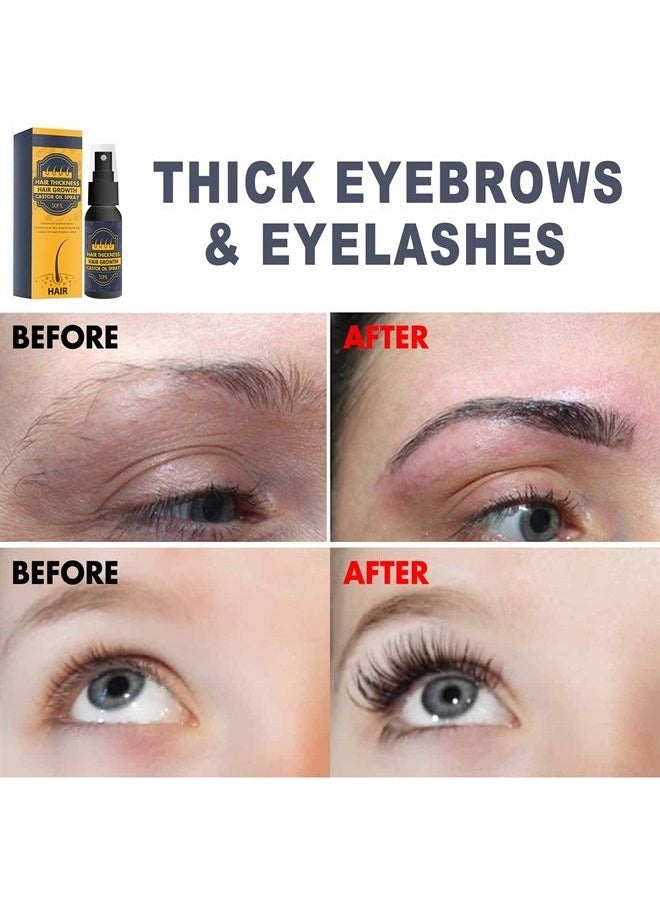 KlsyChry Hair Growth Castor Oil Spray, Organic Castor Hair Oil, Hair Growth Serum Regrowth Nourishing Ginger Spray, Castor Oil for Eyelashes and Eyebrows Hair Growth, Hair Thickness Oil for Women and Men  - Image 2