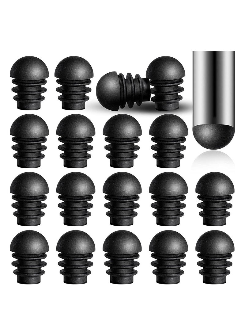 24 Pieces Chair Leg Caps, Plastic Tube Inserts Round End Plugs Tube Domed Inserts Furniture Leg Covers Non-Slip Leg Inserts Plastic Plug Protectors for Chairs Table Legs (1.6 x 2.1 cm) - Image 1