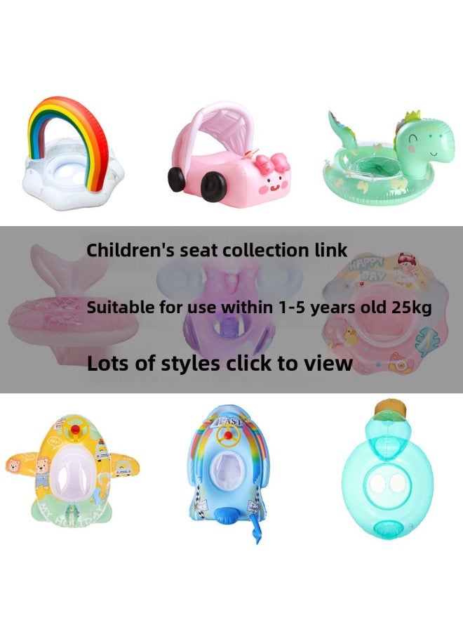 Generic Children's Swimring Seat Ring Sitting Anti-rollover Baby Infant Swimming Ring Inflatable Swimming Ring INS Cyber Red Seat Ring-Inside Diameter After Inflation:Sequin Wings Swan Pants Loop (suitable  - Image 2
