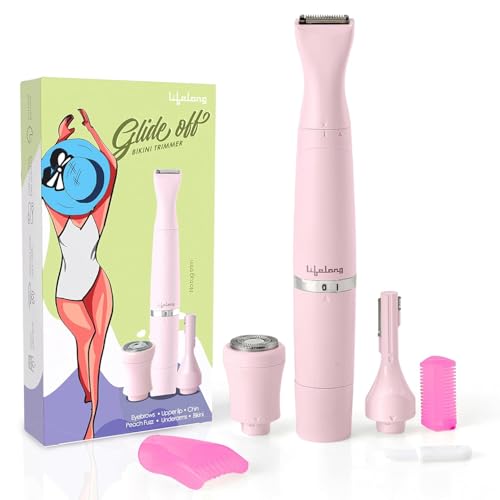 Lifelong 6 in 1 Sensitive Bikini Trimmer for Woman | Eyebrows, Full Body, Intimate & Facial Hair Removal Machine |Hair Remover Trimmer for Women |Type-C Charge, Portable, 1Hr Runtime, Waterproof - Image 1