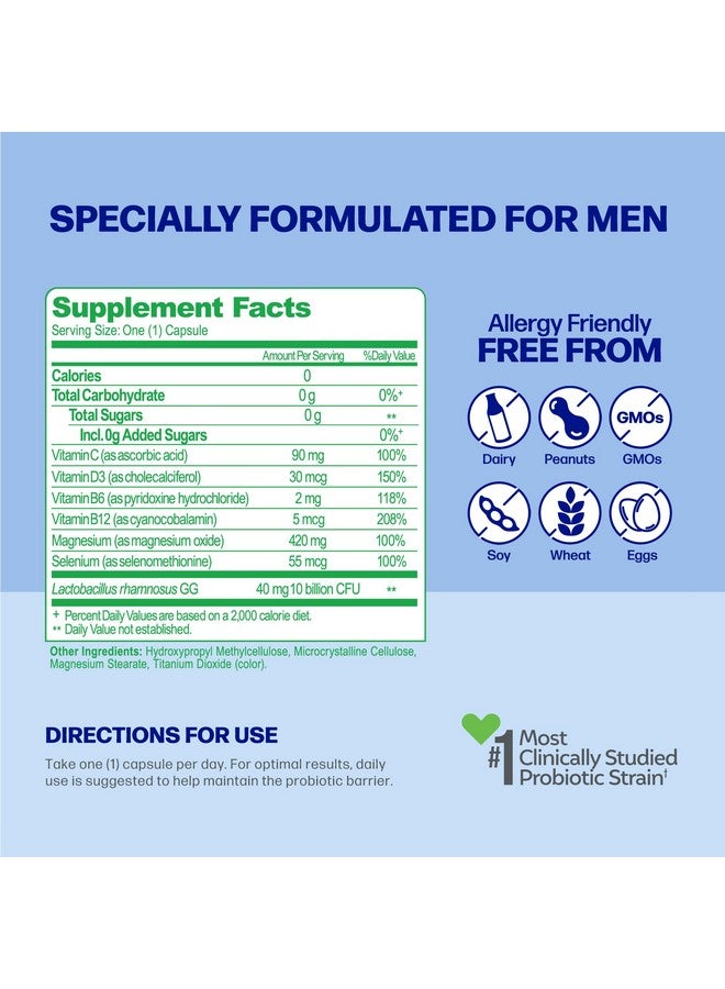 Culturelle Culturelle Daily Health 8-in-1 Probiotic and Multivitamin for Men - 30 Count - Naturally-Sourced Probiotics for Digestive Health & Immune Support, with Magnesium, Vitamin D3, Vitamin C, Vitamin B12  - Image 3