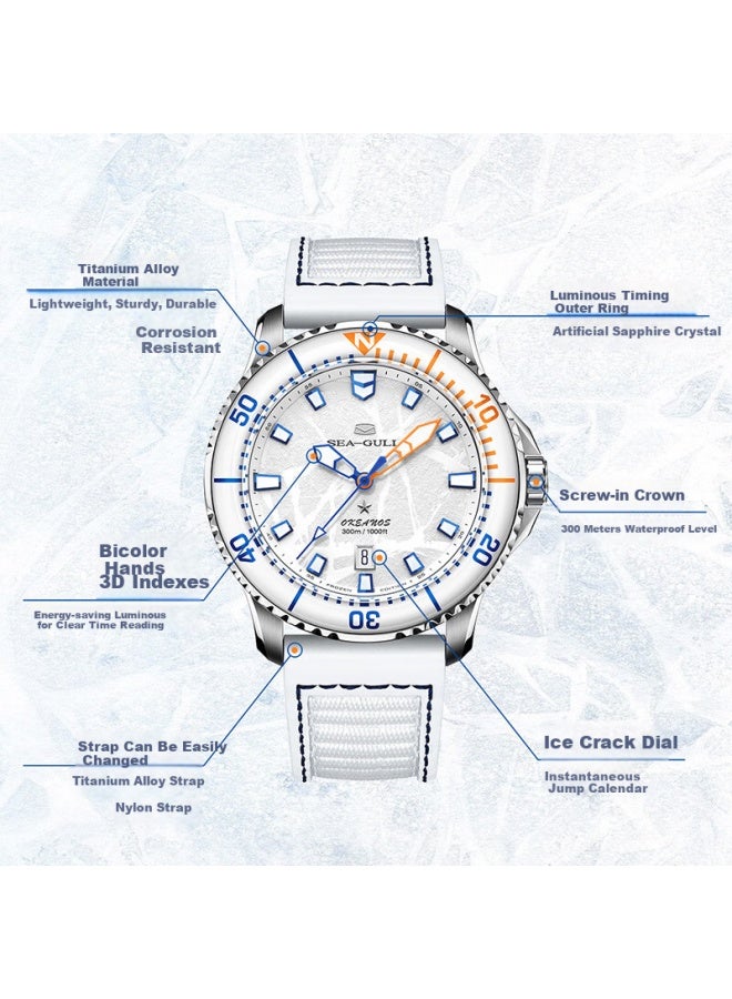 Seagull Automatic Mechanical Watch For Men, Birthday Gift Diving Watch Set 1210 Ice Wing Titanium Case Versio - Image 2