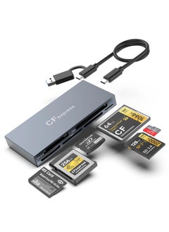 KASTWAVE 6-in-1 CFexpress/XD/CF/SD/TF/MS Card Reader USB C, USB 3.2(10Gbps), SD Card Reader for Windows 10 /8.1 / 8/ 7/Vista/ XP, Mac OS, Linux, Android, Plug and Play  - Image 1