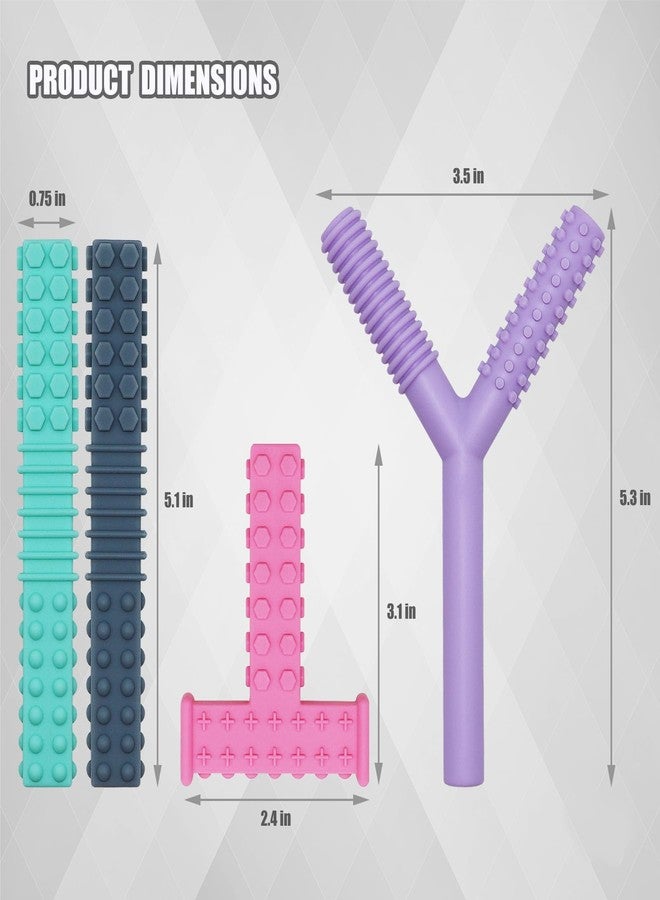MaberryTech Direct Sensory Chew Toys for Autistic Children, 4 Pack Chew Tubes Sticks for Kids Soft Durable Silicone, Oral Motor Tools Teething Tube for Sensory Kids with Anxiety, ADHD, SPD, Nursing Teether Toys BPA Free - Image 4