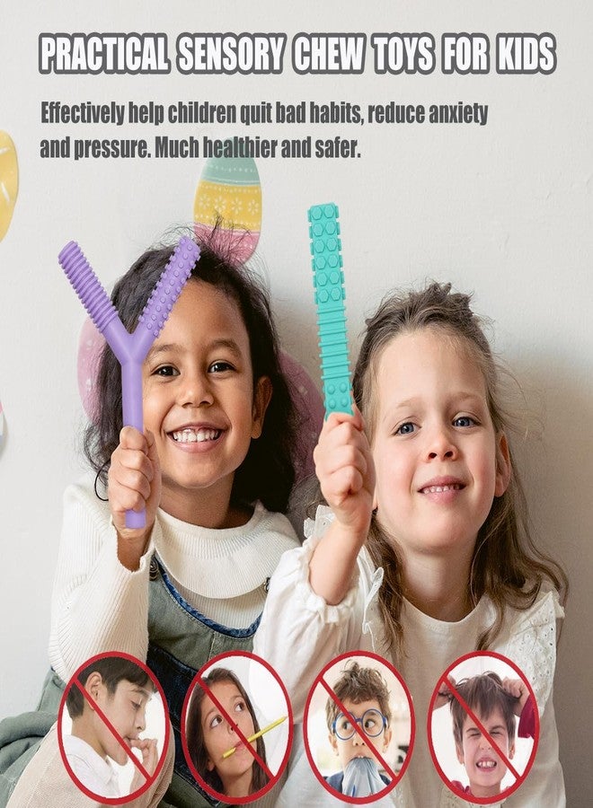 MaberryTech Direct Sensory Chew Toys for Autistic Children, 4 Pack Chew Tubes Sticks for Kids Soft Durable Silicone, Oral Motor Tools Teething Tube for Sensory Kids with Anxiety, ADHD, SPD, Nursing Teether Toys BPA Free - Image 3