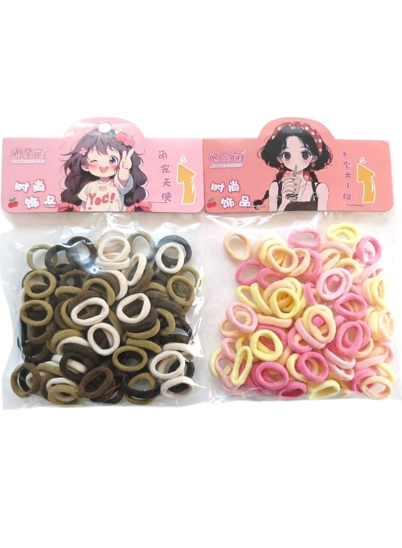 1st Choice (First Choice) Mini Elastic Hair Ties Set, Over 200 Pieces - Flexible and Soft Hair Clips for Braids and Hairstyles, Suitable for Girls, Children, and Women - Image 1