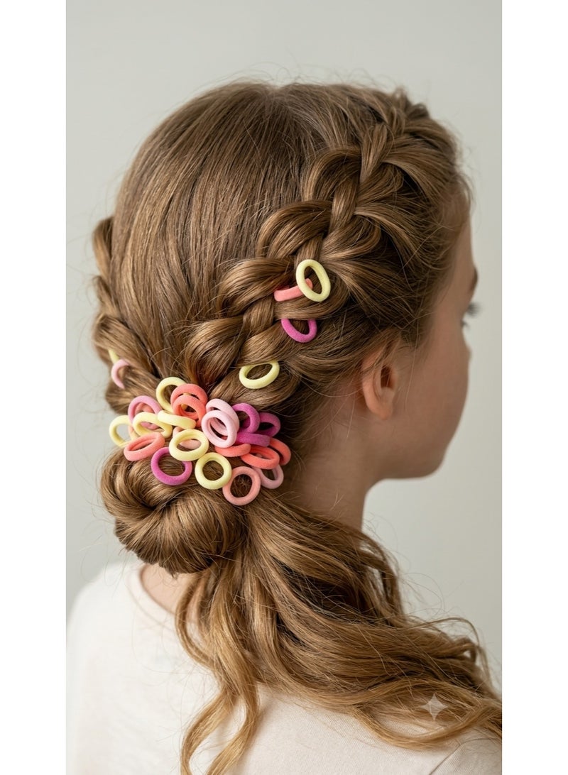 1st Choice (First Choice) Mini Elastic Hair Ties Set, Over 200 Pieces - Flexible and Soft Hair Clips for Braids and Hairstyles, Suitable for Girls, Children, and Women - Image 2