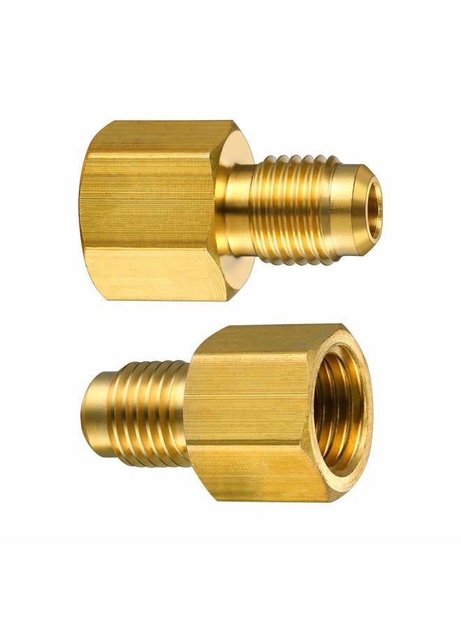 Mudder 4 Pieces 6015 R134A Brass Refrigerant Tank Adapter to R12 Fitting Adapter 1/2 Female to 1/4 Male Flare Adaptor Valve Core and 6014 Vacuum Pump Adapter 1/4 Inch Flare Female to 1/2 Inch Male - Image 4