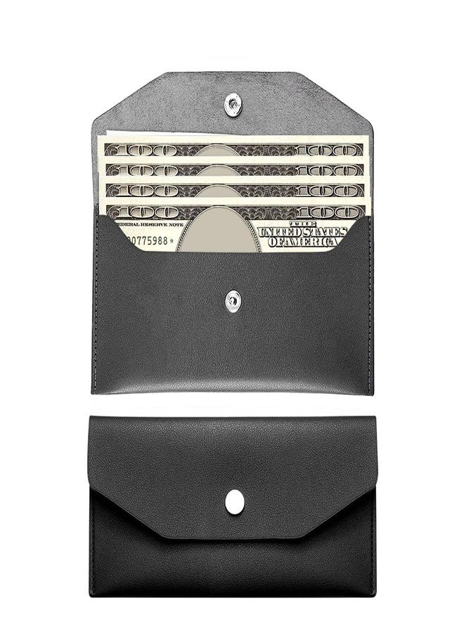 Nolcha Cash Holder Women,Cash Wallets for Women, Reusable Cash Holder Wallet, Men's and Women's Pu Leather Cash Envelope Wallet, Cash Stuffing Wallet for Budget Cash Holder (Black) - Image 1