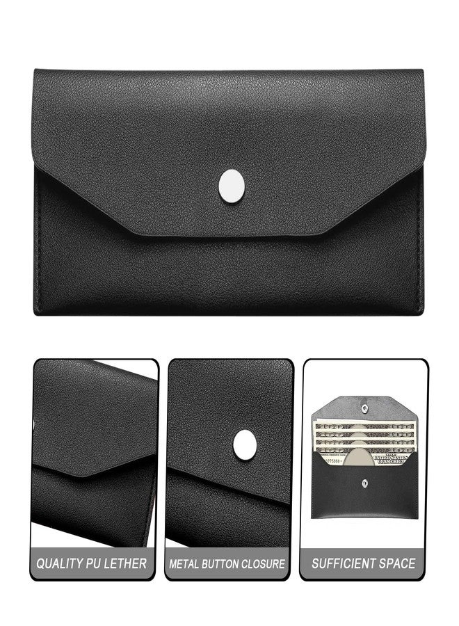 Nolcha Cash Holder Women,Cash Wallets for Women, Reusable Cash Holder Wallet, Men's and Women's Pu Leather Cash Envelope Wallet, Cash Stuffing Wallet for Budget Cash Holder (Black) - Image 4