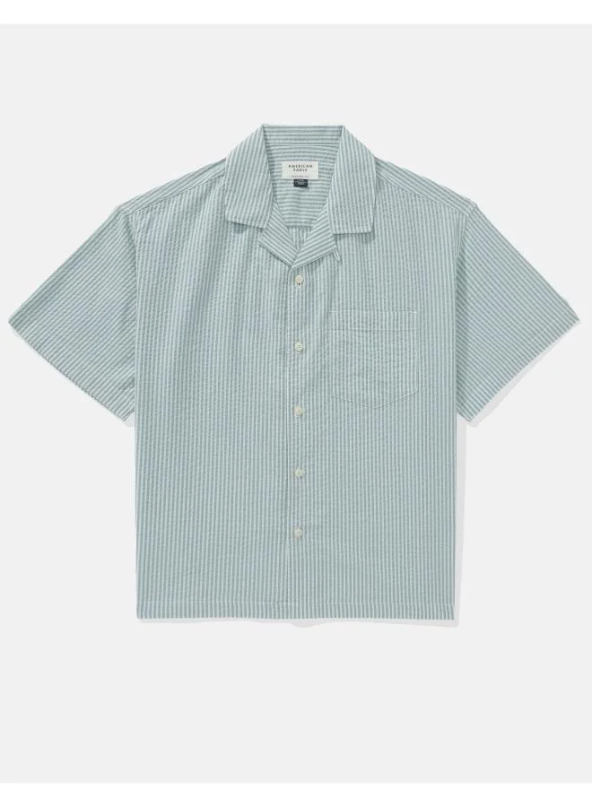 American Eagle AE Printed Button-Up Poolside Shirt