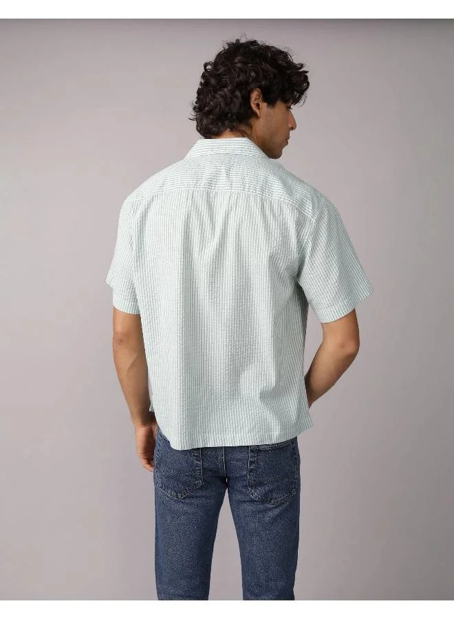 امريكان ايجل قميص شاطئ مطبوع بأزرار