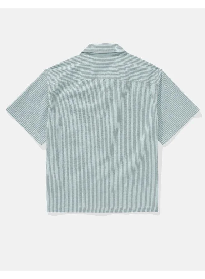 امريكان ايجل قميص شاطئ مطبوع بأزرار