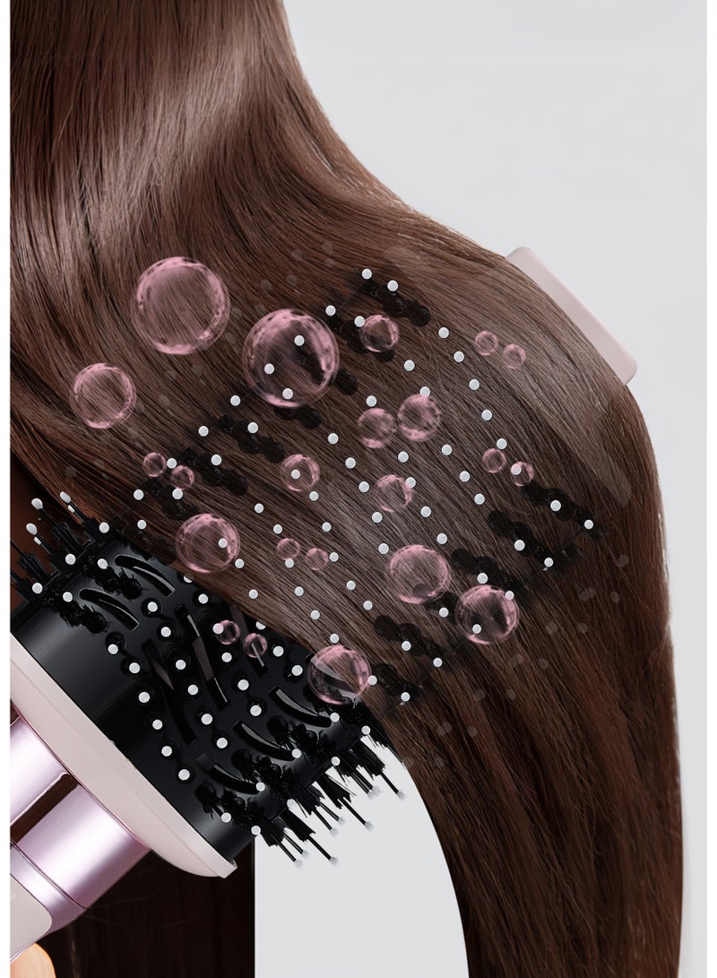 Hair Dryer Brush & Hot Air Brush & Styler 1200W Oval Barrel Blow Pink - Image 4