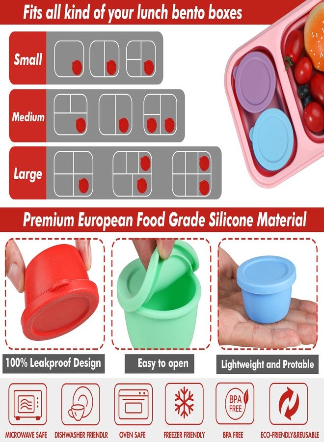 KOLUTI Nonstick Silicone 1.6oz Salad Dressing Container To Go, 4 Pcs Small Condiment Cup with Lid, Sauce Storage Box for Lunch Bento, Leak-proof, BPA Free, Dishwasher & Microwave & Oven Safe - Image 4