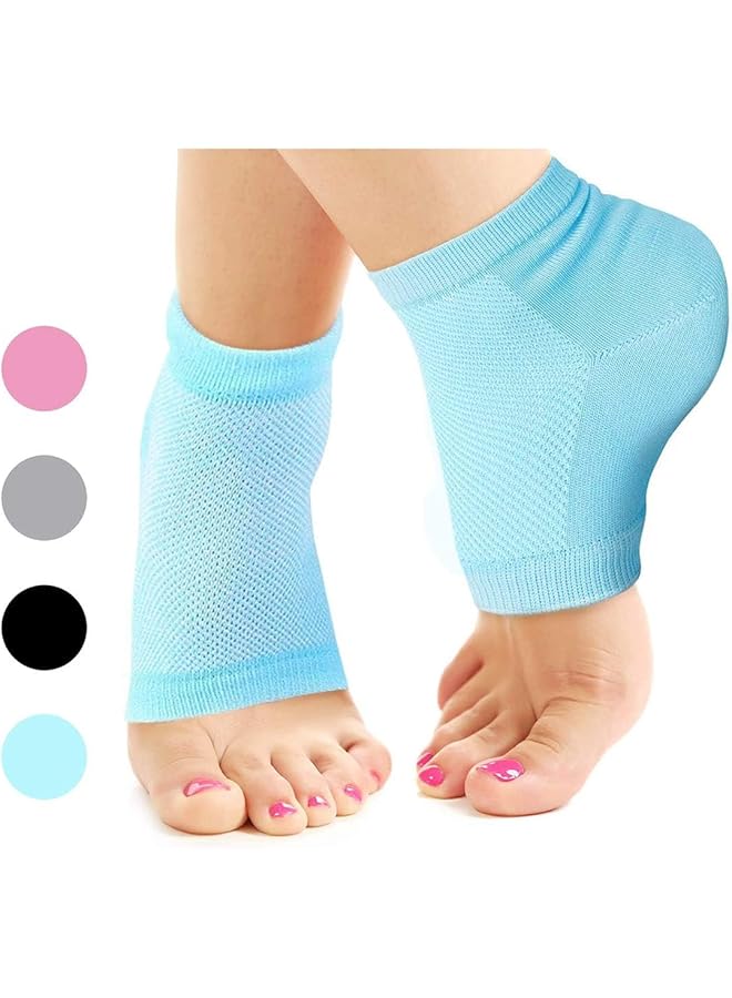 Bingcute Moisturizing Socks Lotion Gel For Dry Cracked Heels 4 Pack Spa Gel Socks Humectant Moisturizer Heel Balm Foot Treatment Care Heel Softener Compression Cotton One Size - Image 2