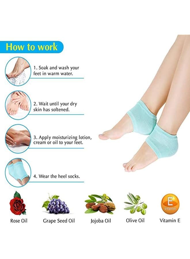 Bingcute Moisturizing Socks Lotion Gel For Dry Cracked Heels 4 Pack Spa Gel Socks Humectant Moisturizer Heel Balm Foot Treatment Care Heel Softener Compression Cotton One Size - Image 5