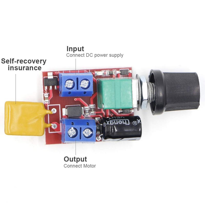 RioRand DC 3V 6V 12V 24V 35V 5A Motor Speed Controller PWM Speed Control Ultra Small LED Dimmer（2PCS） - Image 5