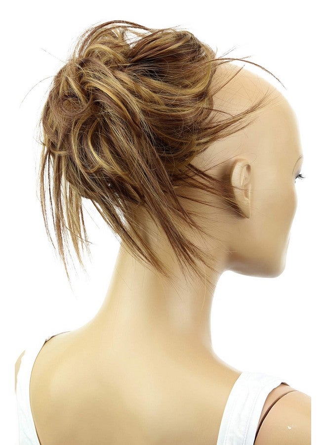 CAISHA By Prettyshop Xxl Hairpiece Scrunchie Updo Voluminous Slightly Wavy Messy Bun Brown Blonde Mix G23F - Image 1