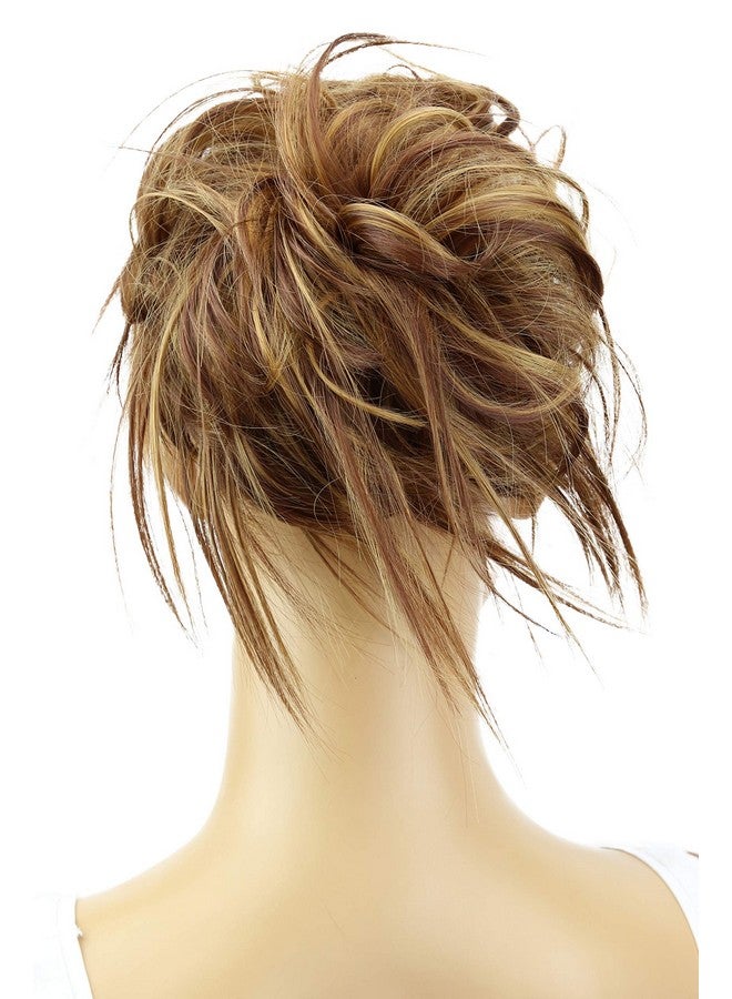 CAISHA By Prettyshop Xxl Hairpiece Scrunchie Updo Voluminous Slightly Wavy Messy Bun Brown Blonde Mix G23F - Image 2