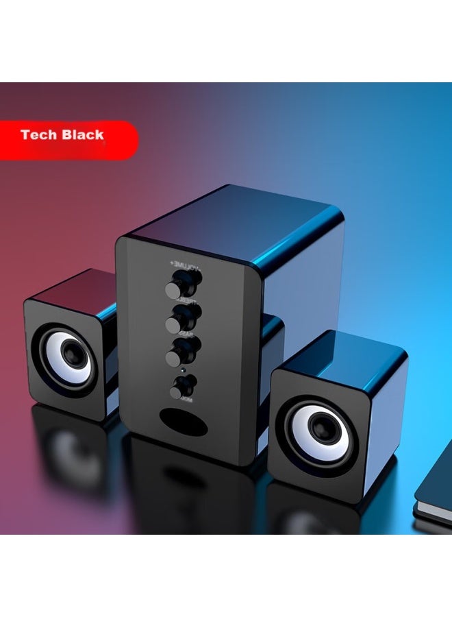 SADA D-202 Computer Speakers, Multimedia Bluetooth Speaker, Desktop Subwoofer, Active Desktop Speakers, Home Wired Small Steel Cannon, Compatible With Mobile Phones And Laptops, Standard Version - Image 1