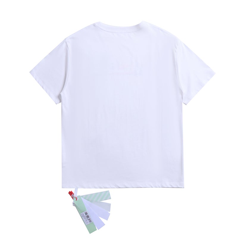 2024 Off Whale-White Logo Printing Men'S And Women'S Fashion Brand Short Sleeve A Generation Of Hair - Image 5
