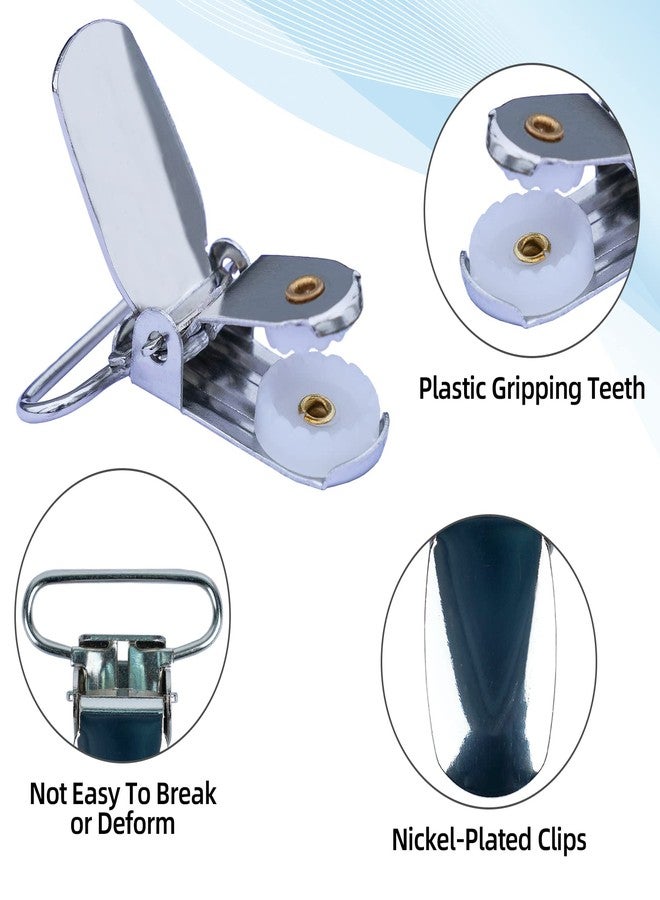 MELOTOUGH Nickel Plated Suspender Clips Heavy Duty 1 Inch Small Suspender Clips (5 PCS) - Image 2