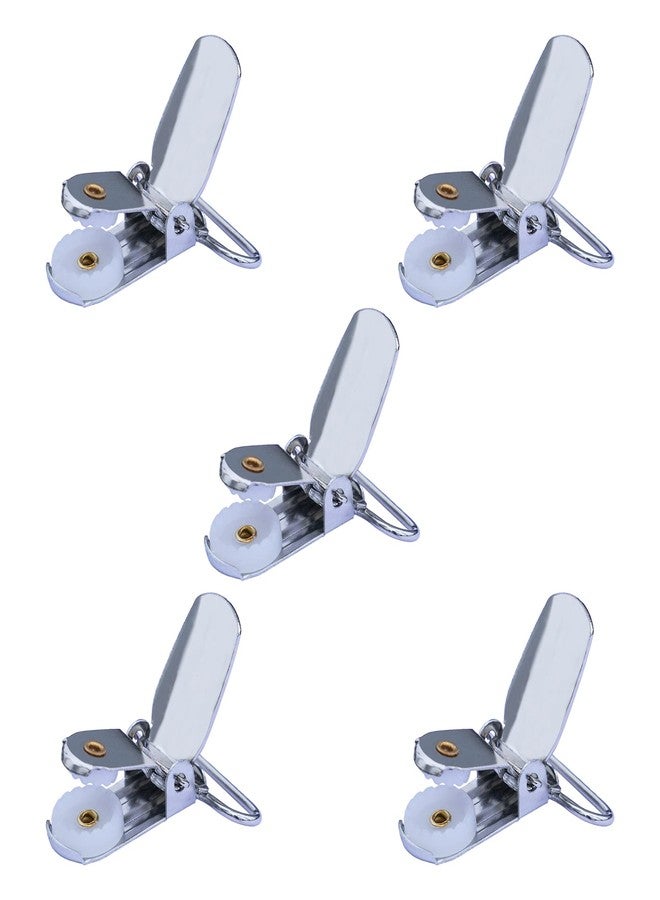 MELOTOUGH Nickel Plated Suspender Clips Heavy Duty 1 Inch Small Suspender Clips (5 PCS) - Image 1