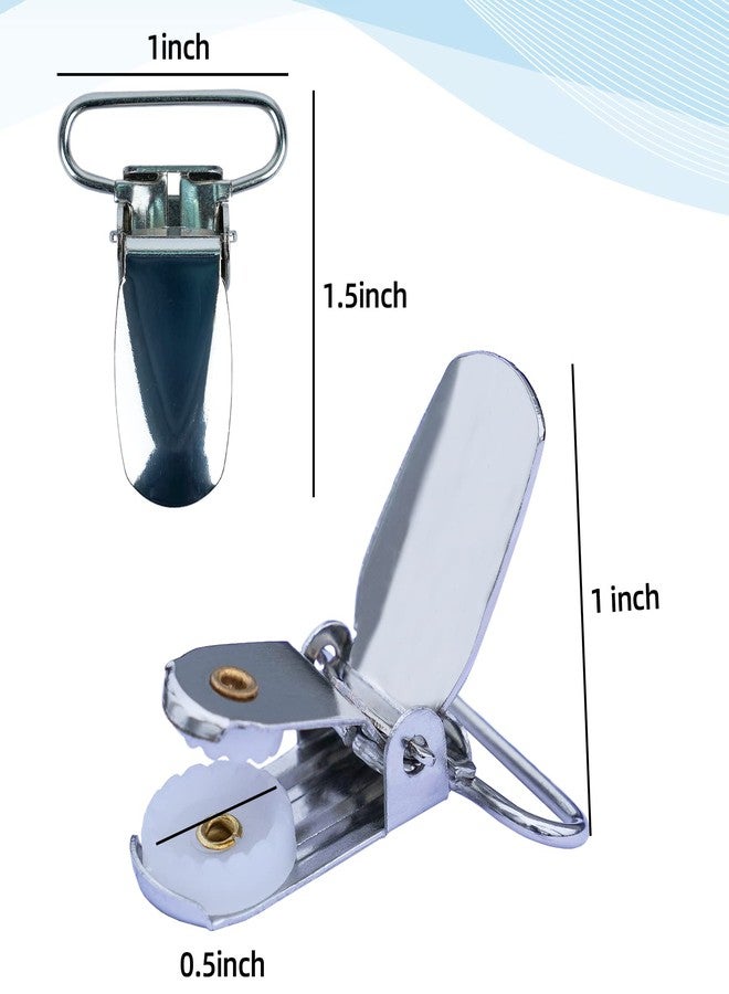 MELOTOUGH Nickel Plated Suspender Clips Heavy Duty 1 Inch Small Suspender Clips (5 PCS) - Image 3
