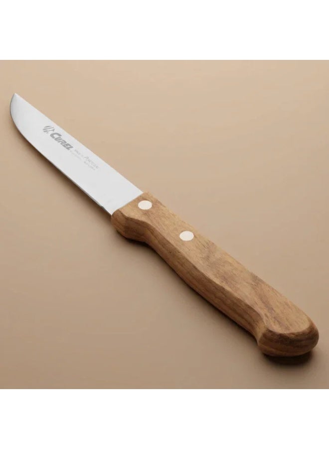 Curel Steel Knife, 10 cm - Wooden - Image 1