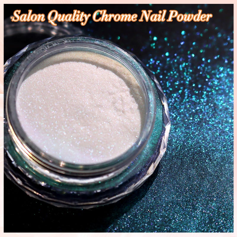 FNNZ Unicorn Chrome Nail Powder, Aurora Unichrome Mermaid Aurora Pigment Pearlescent Nail Art Glitter Dust Decoration for Home DIY Salon Manicure - Ocean Glimmer - Image 3